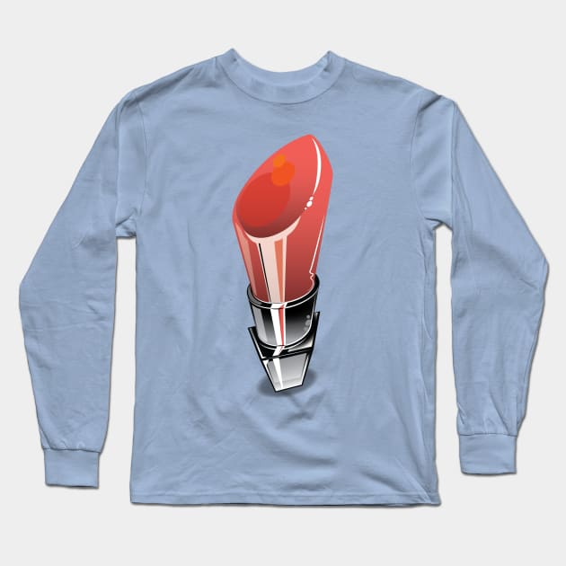 lipstick Long Sleeve T-Shirt by Rogelio